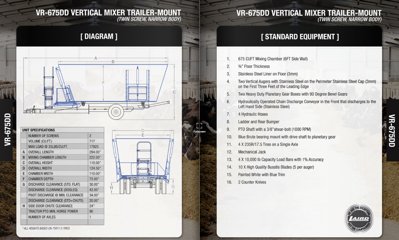 Laird 675 Mixer Cattle Feeding Solutions